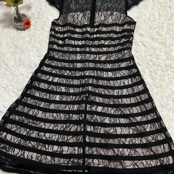 Adranna Papell Womens Black Lace Dress Size 12P Excellent condition. - Picture 6 of 15